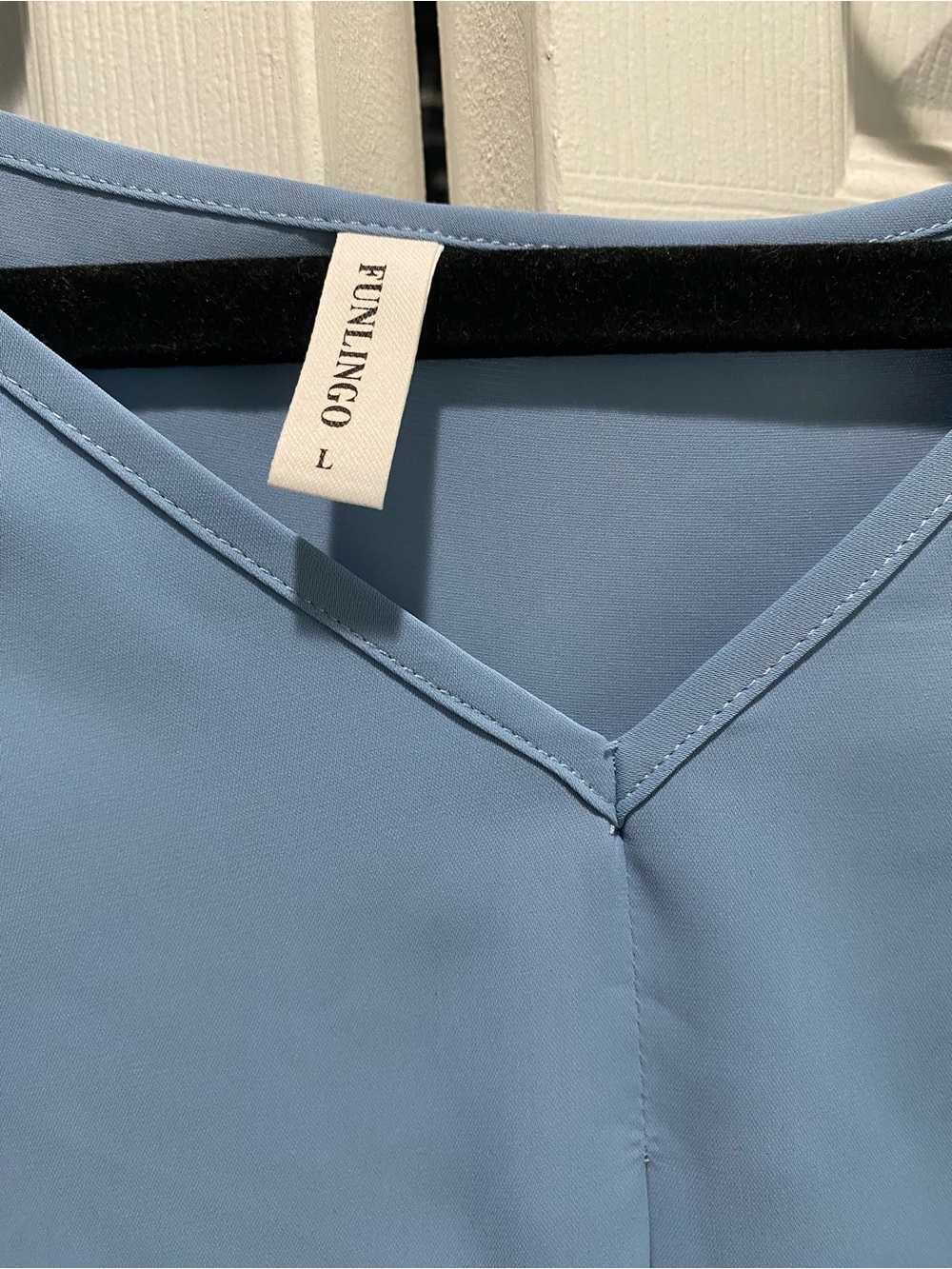 Women’s blue pullover blouse size L - Picture 3 of 6